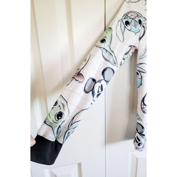 Disney XS 100 Years Character Mash Up Pajama Top Pixar Fleece LS - Picture 6 of 7